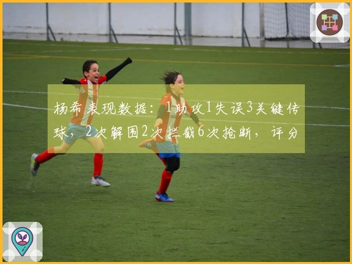 杨希表现数据：1助攻1失误3关键传球，2次解围2次拦截6次抢断，评分7.2
