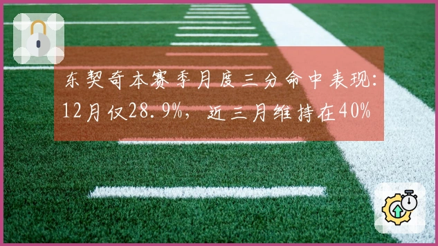 东契奇本赛季月度三分命中表现：12月仅28.9%，近三月维持在40%
